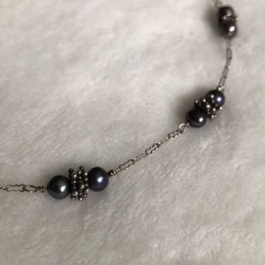 👑Tahitian pearl sterling silver necklace